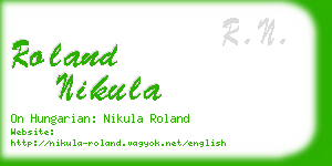 roland nikula business card